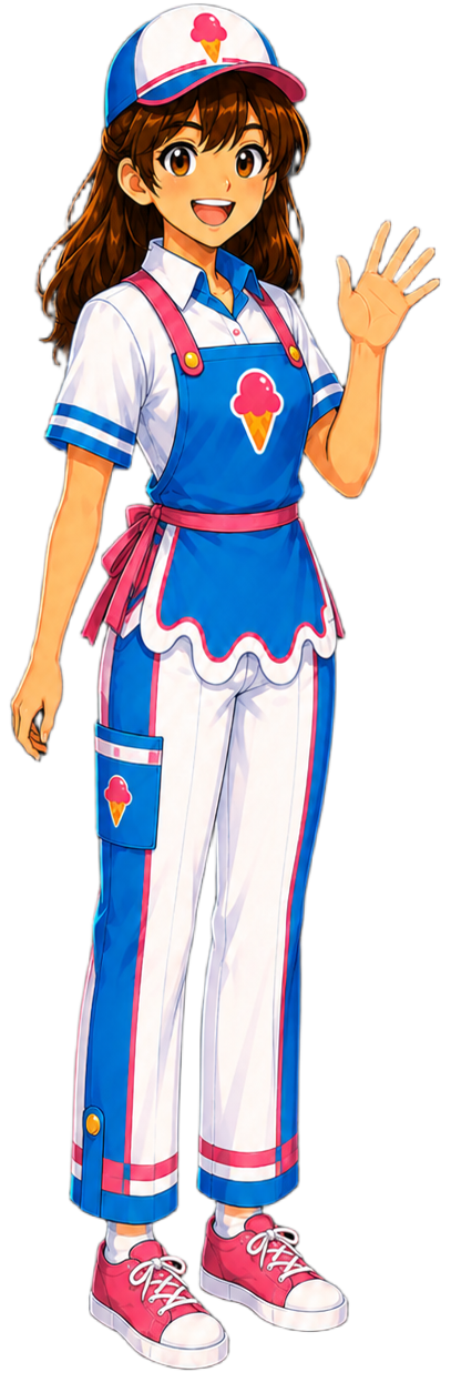 Girl scooper full body