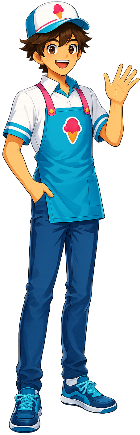 Boy scooper full body